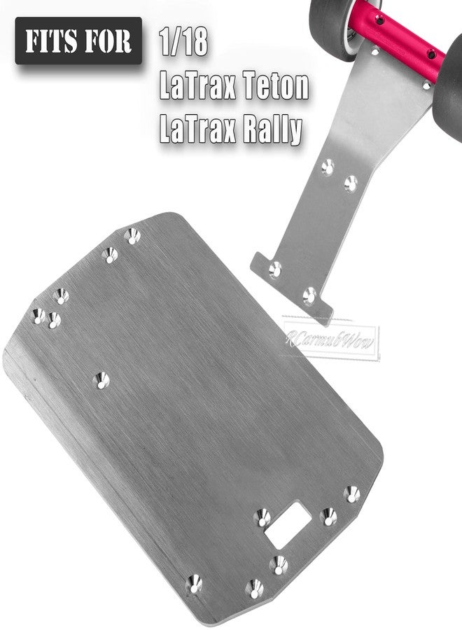 RCarmubWow RC Chassis Armor Skid Plate Protecter Guard & Wheelie Bar Set Upgrades Part for 1/18 LaTrax Teton,LaTrax Rally,Pink - Image 2